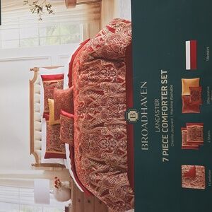 Lancaster Red Accent Bed Skirt.